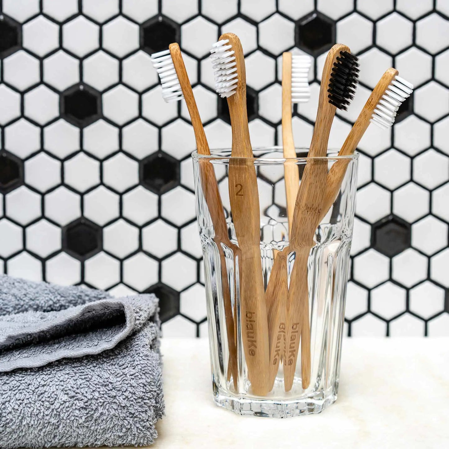 Bamboo Toothbrush Set 5-Pack - Eco-Friendly, Biodegradable.